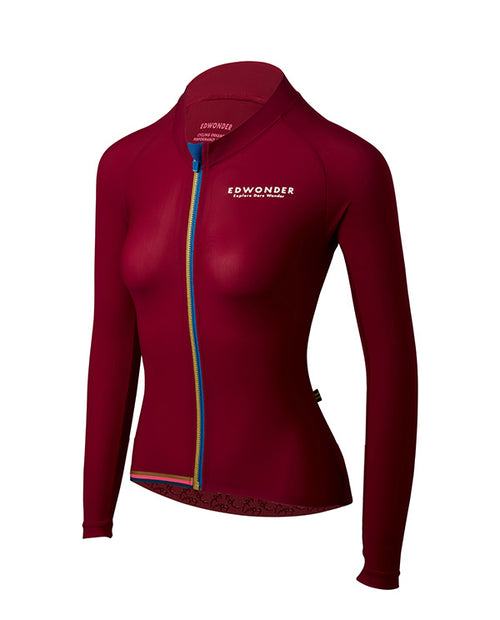 EDW 薄長袖車衣EdW Edition LS Jersey 3.0 Sangria Red 女款 勃艮第酒紅
