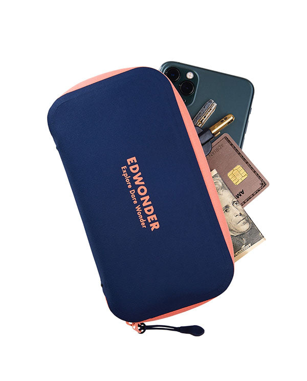 EdWonder 包 Multi-use Wallet 2.0 Petrol-Coral Pink L 藍/粉字