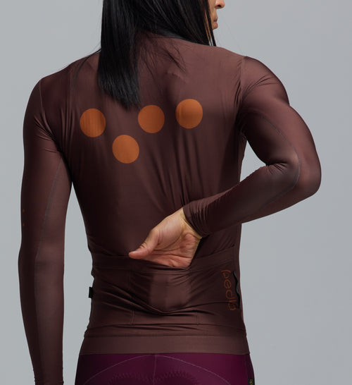 Pedla 薄長袖車衣 Essentials Classic LS Jersey Wood 男款 棕