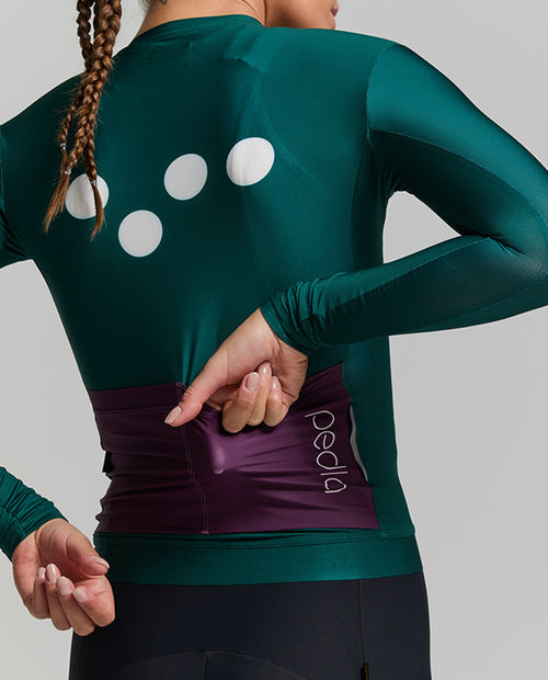 Pedla 薄長袖車衣 BOLD Essentials Classic LS Jersey Pine 女款 松綠