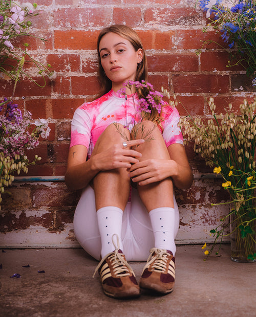 Pedla 車衣Floral Classic Jersey Cosmos Pink White 女款 粉白