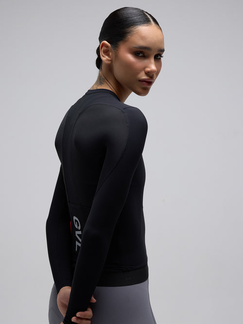 Givelo 薄長袖車衣 C.D.A. LS Jersey Black 男女共版 黑