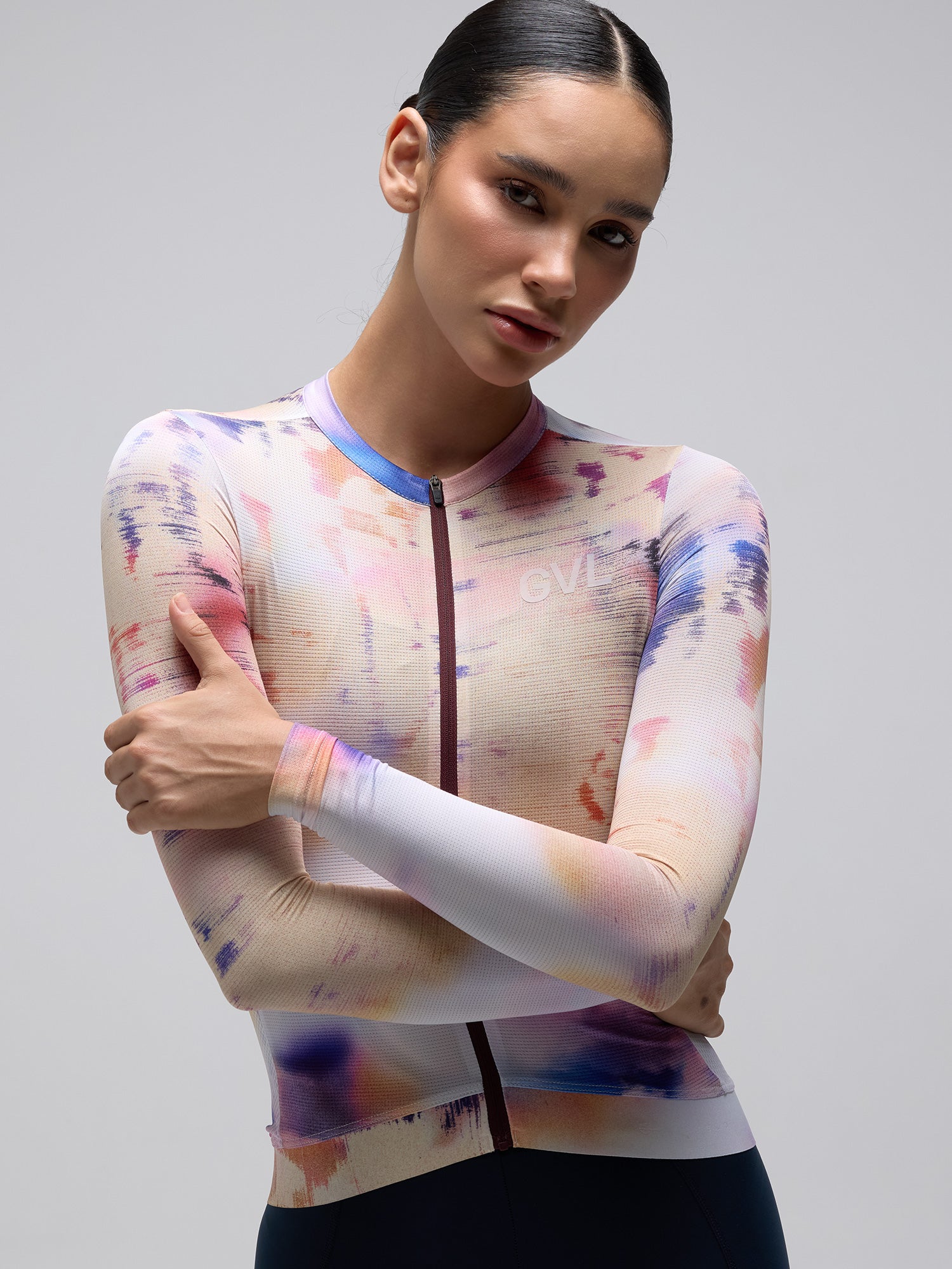 Givelo 薄長袖車衣 C.D.A. LS Jersey Phase 米黃染 - 男女共版