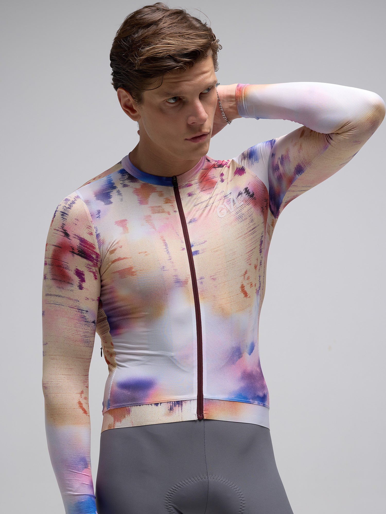 Givelo 薄長袖車衣 C.D.A. LS Jersey Phase 米黃染 - 男女共版