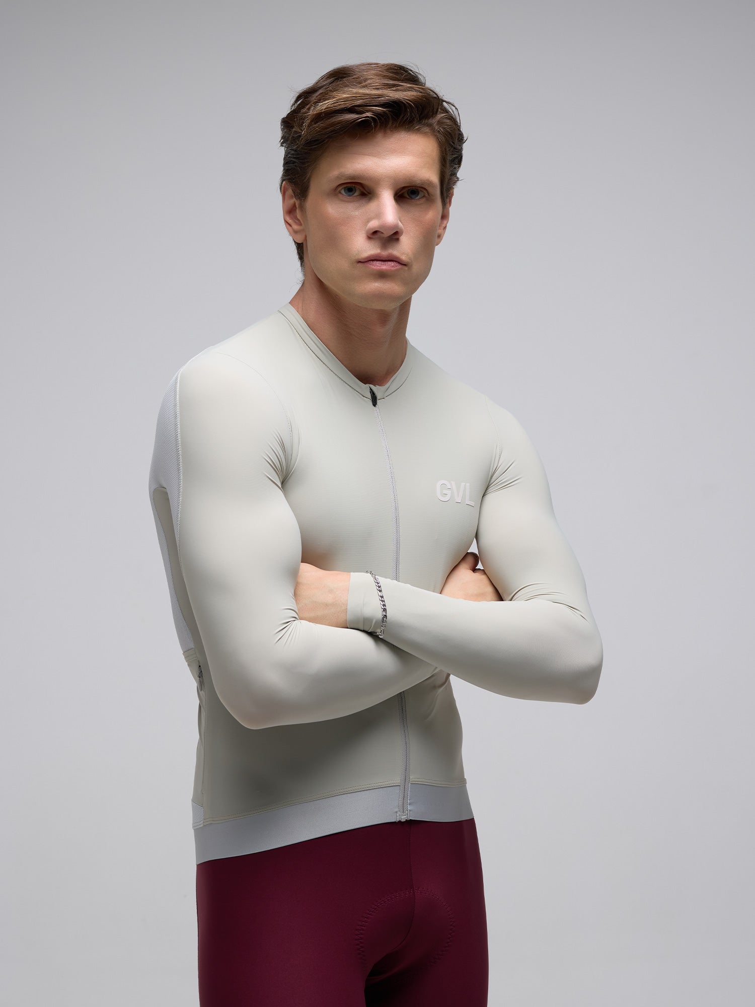 Givelo 薄長袖車衣 C.D.A. LS Jersey Stone 灰石 - 男女共版