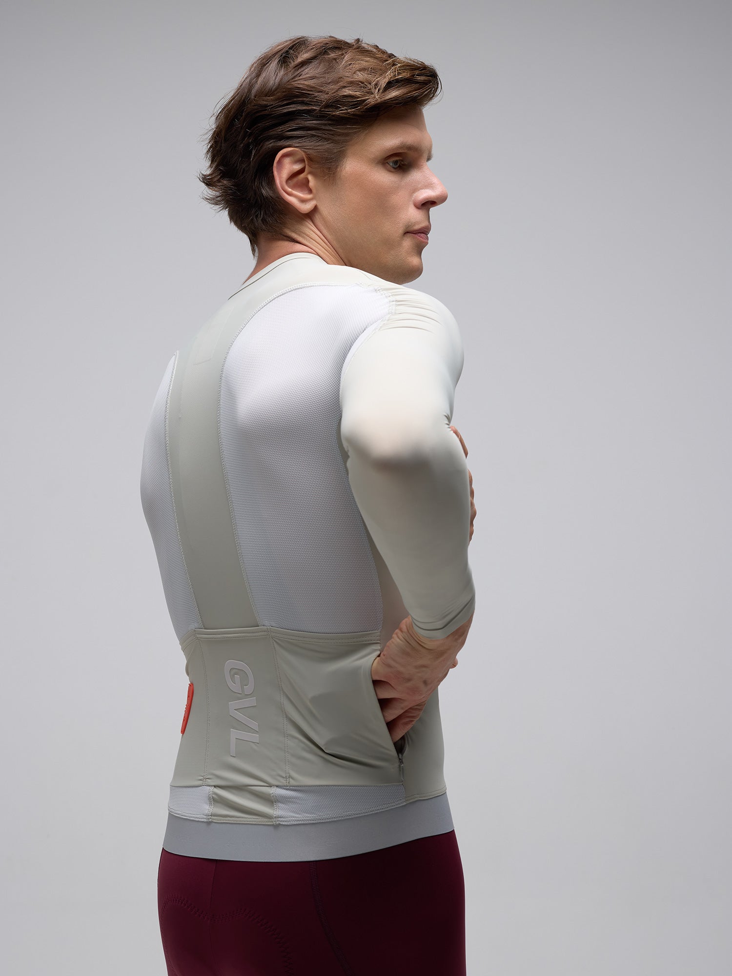 Givelo 薄長袖車衣 C.D.A. LS Jersey Stone 灰石 - 男女共版