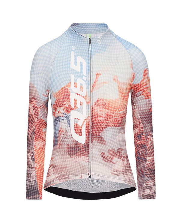 Q36.5 車衣Gregarius Hybrid Fresco Long Sleeve Jersey 女款 潑墨紅