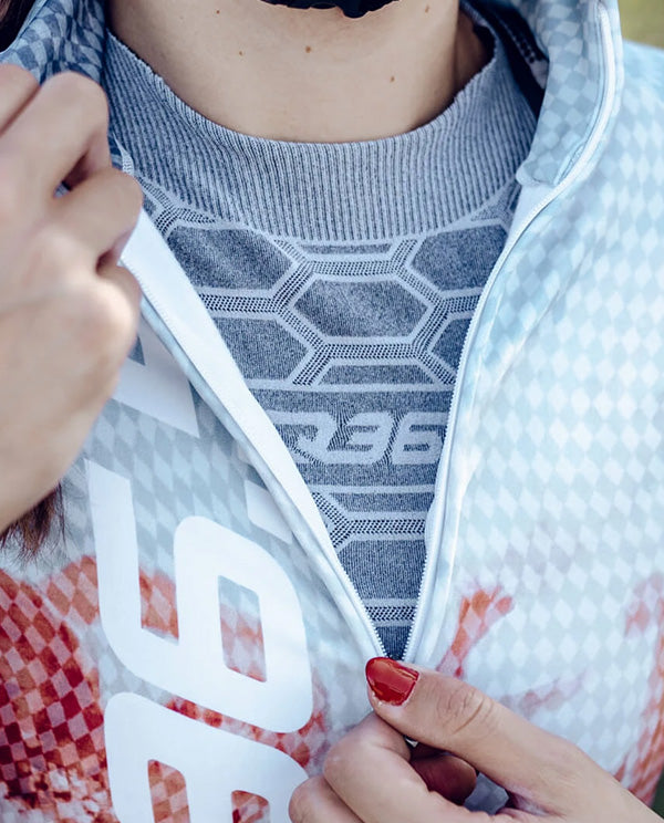 Q36.5 車衣Gregarius Hybrid Fresco Long Sleeve Jersey 女款 潑墨紅