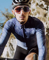 Q36.5 薄長袖車衣Gregarius Hybrid Light Aeroflow LS Jersey Navy Blue 男款 藍