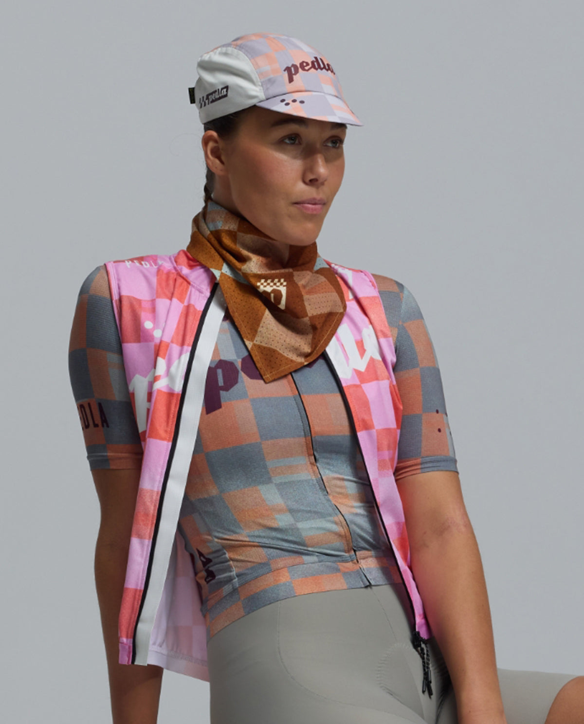 Pedla 小帽 Heritage Cap Checkers Amber 橘灰格