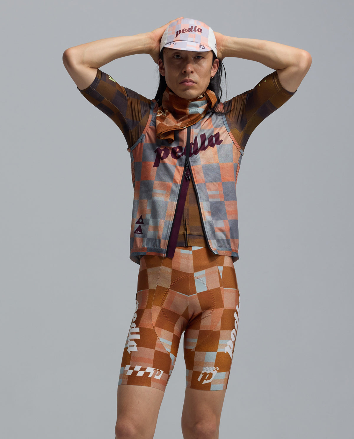 Pedla 小帽 Heritage Cap Checkers Amber 橘灰格