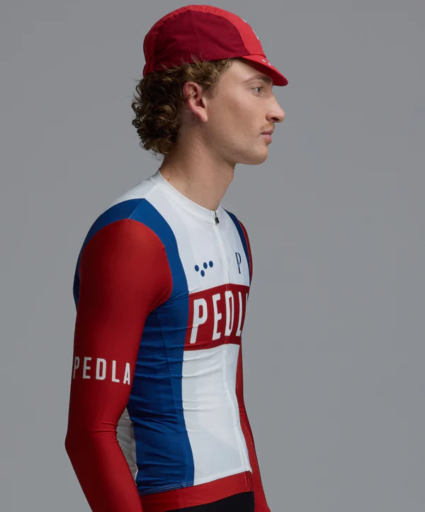 Pedla 薄長袖車衣 Heritage Classic LS Jersey Vintage Red 男款 復古紅白