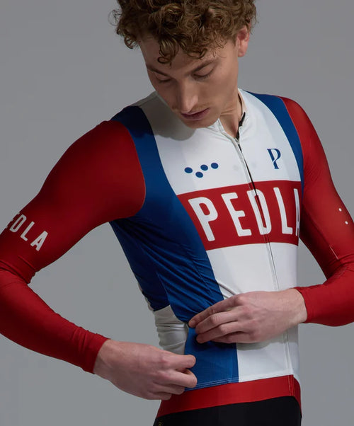 Pedla 薄長袖車衣 Heritage Classic LS Jersey Vintage Red 男款 復古紅白