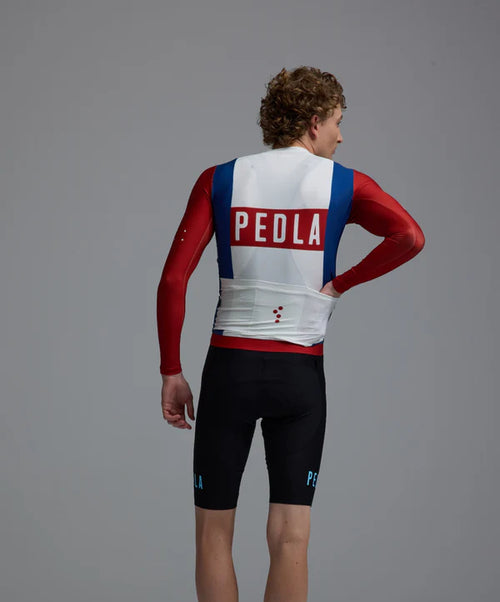 Pedla 薄長袖車衣 Heritage Classic LS Jersey Vintage Red 男款 復古紅白