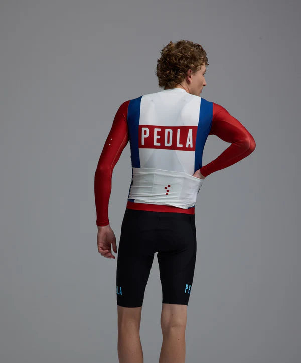 Pedla 薄長袖車衣 Heritage Classic LS Jersey Vintage Red 男款 復古紅白