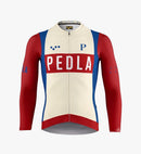 Pedla 薄長袖車衣 Heritage Classic LS Jersey Vintage Red 男款 復古紅白