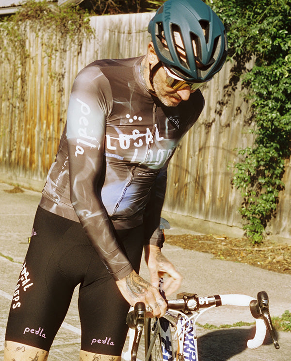 Pedla 薄長袖車衣Pedla Local Loops Classic Jersey Club Grey 男款 深灰