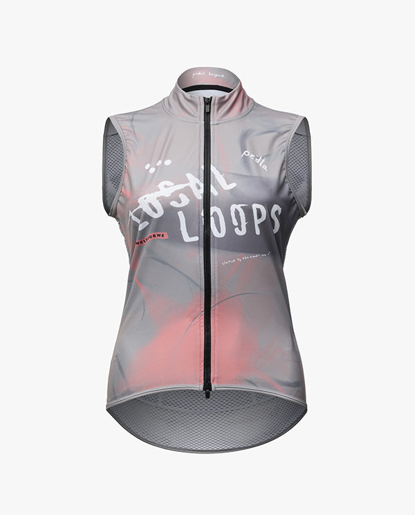 Pedla 雙拉鍊防風背心 Local Loops Classic Gilet Club Stone 女款 灰