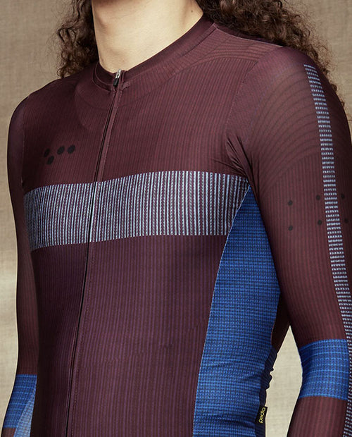 Pedla 薄長袖車衣 MACHINA LS Jersey Cabernet 男款 酒紅