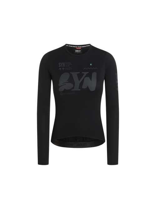 SYN 無拉鍊車衣 Pro Team Gravity Jersey Black 女款 黑