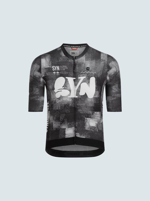 SYN 車衣 Pro Team Jersey Black 男款 塊狀刷灰黑