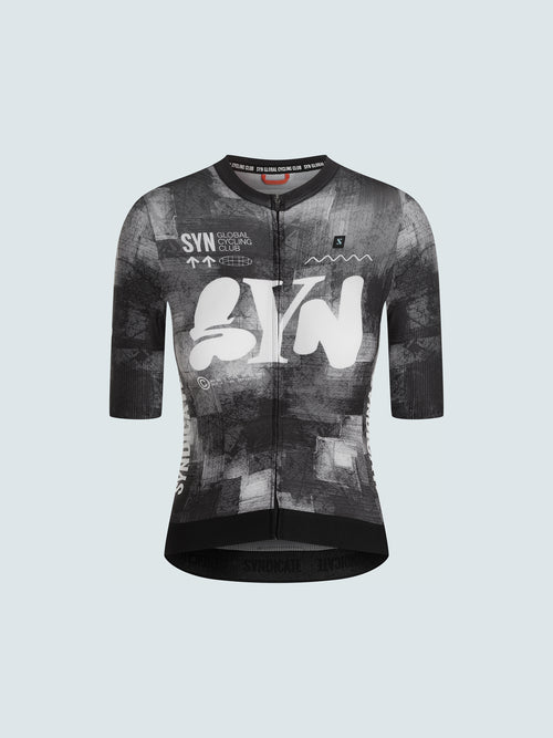SYN 車衣 Pro Team Jersey Black 女款 塊狀刷灰黑