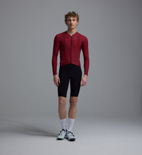 Pedla 薄長袖車衣Pro Pursuit 3.0 LS Jersey Brick 男款 紅