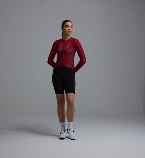 Pedla 薄長袖車衣Pro Pursuit 3.0 LS Jersey Brick 女款 紅