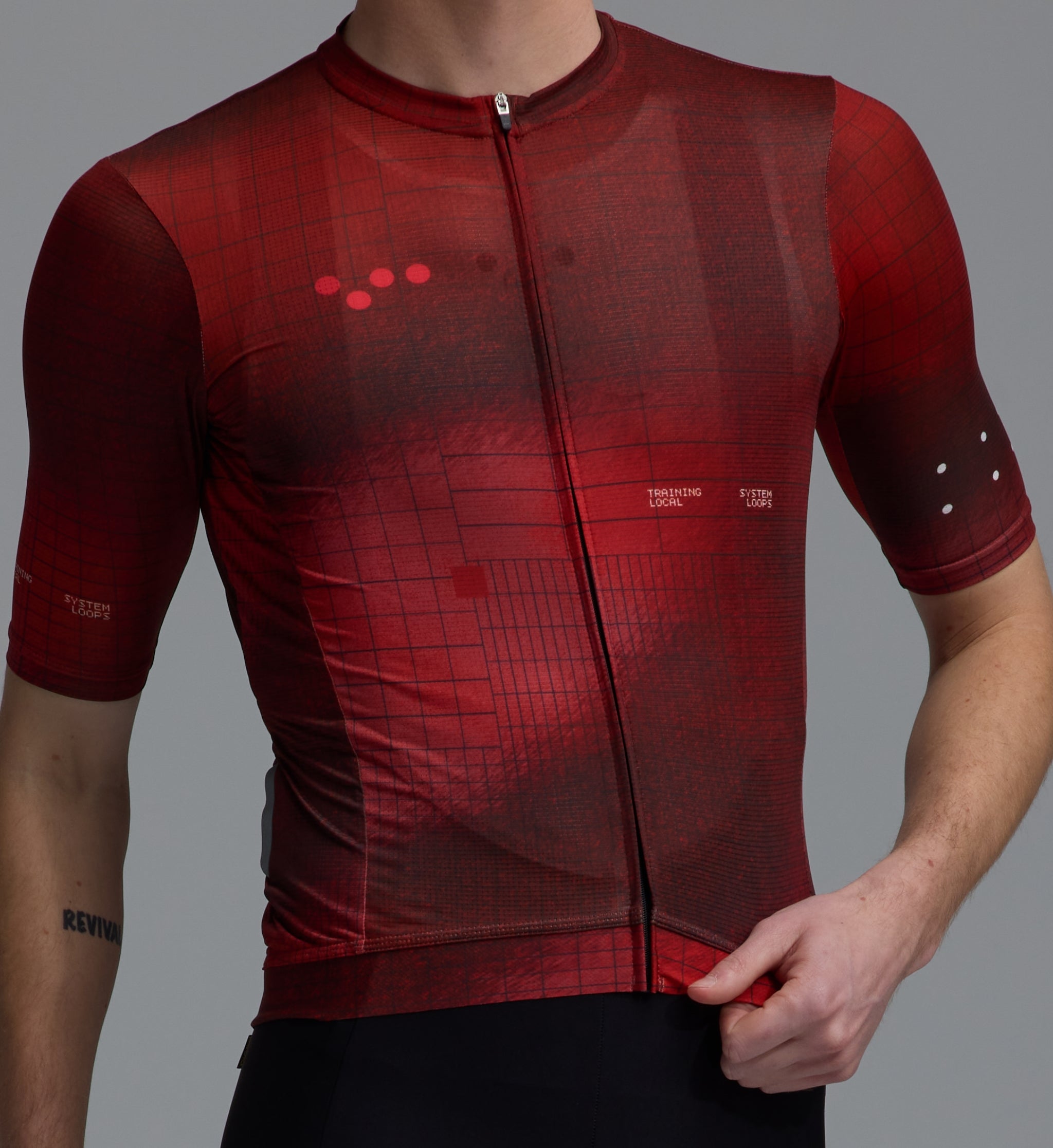 Pedla 車衣Race Division Training Jersey Grid Deep Red 男款 深紅