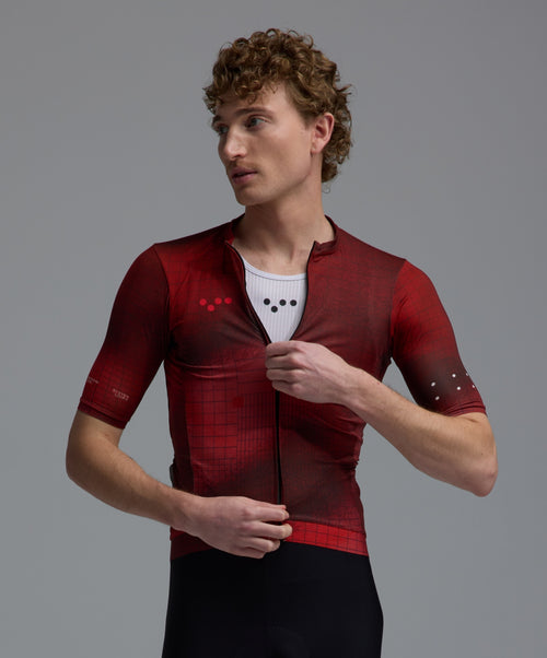 Pedla 車衣Race Division Training Jersey Grid Deep Red 男款 深紅