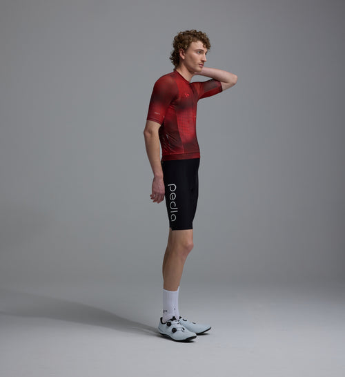 Pedla 車衣Race Division Training Jersey Grid Deep Red 男款 深紅