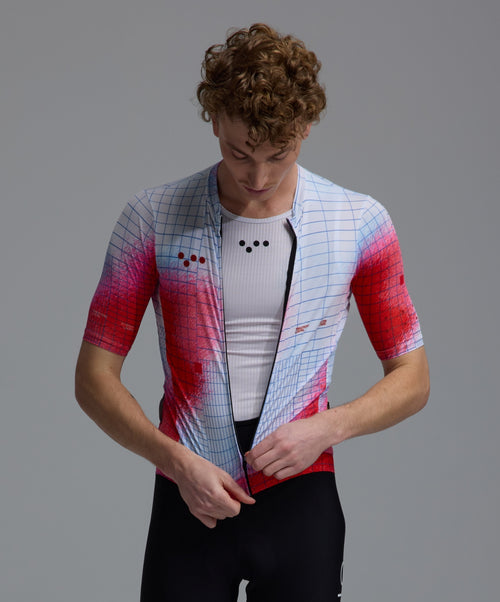 Pedla 車衣Race Division Training Jersey Grid Red 男款 白底紅染