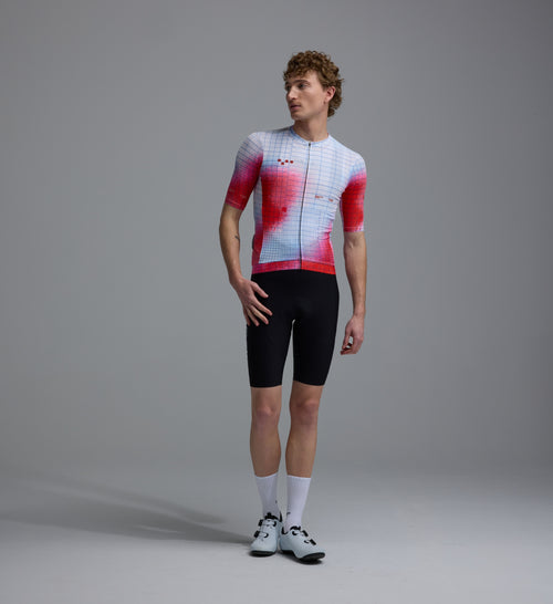 Pedla 車衣Race Division Training Jersey Grid Red 男款 白底紅染
