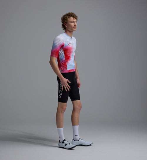 Pedla 車衣Race Division Training Jersey Grid Red 男款 白底紅染