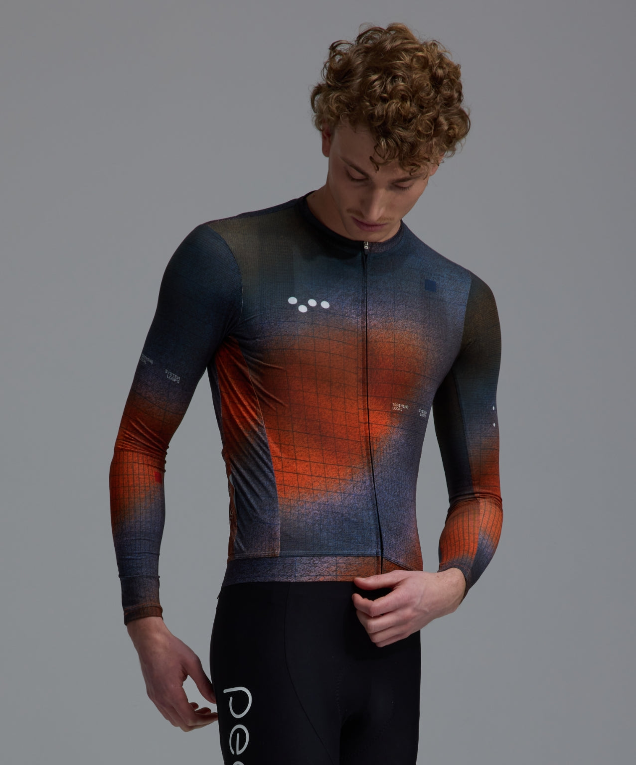 Pedla 薄長袖車衣Race Division Training LS Jersey Grid Workshop blue 男款 工坊藍