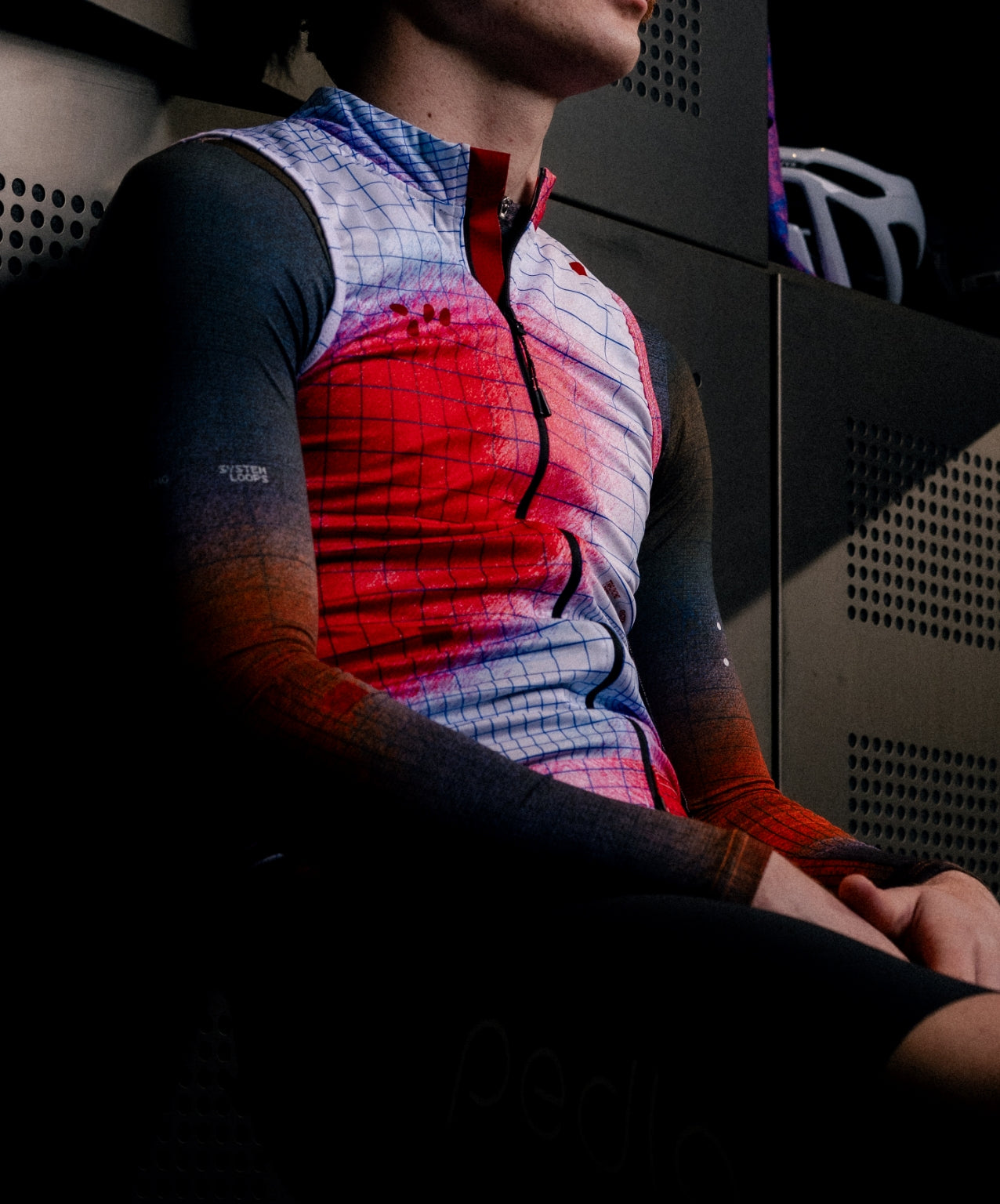 Pedla 薄長袖車衣Race Division Training LS Jersey Grid Workshop blue 男款 工坊藍