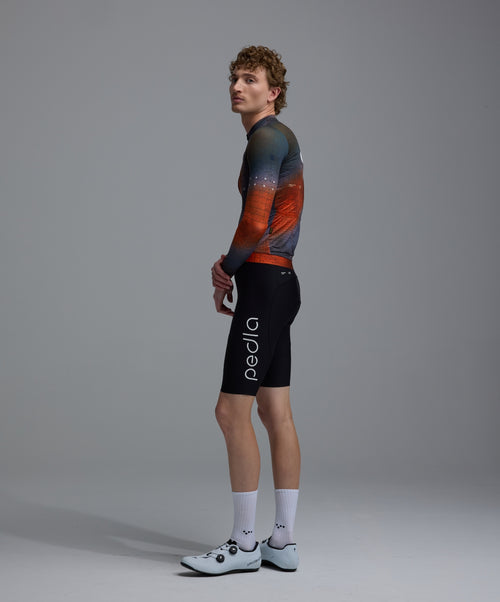Pedla 薄長袖車衣Race Division Training LS Jersey Grid Workshop blue 男款 工坊藍