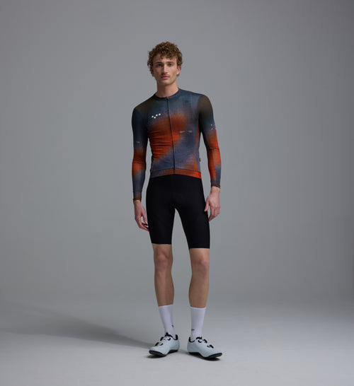 Pedla 薄長袖車衣Race Division Training LS Jersey Grid Workshop blue 男款 工坊藍