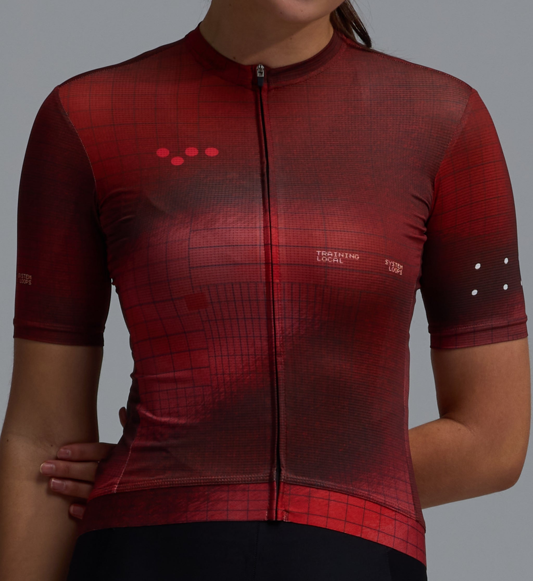 Pedla 車衣Race Division Training Jersey Grid Deep Red 女款 深紅