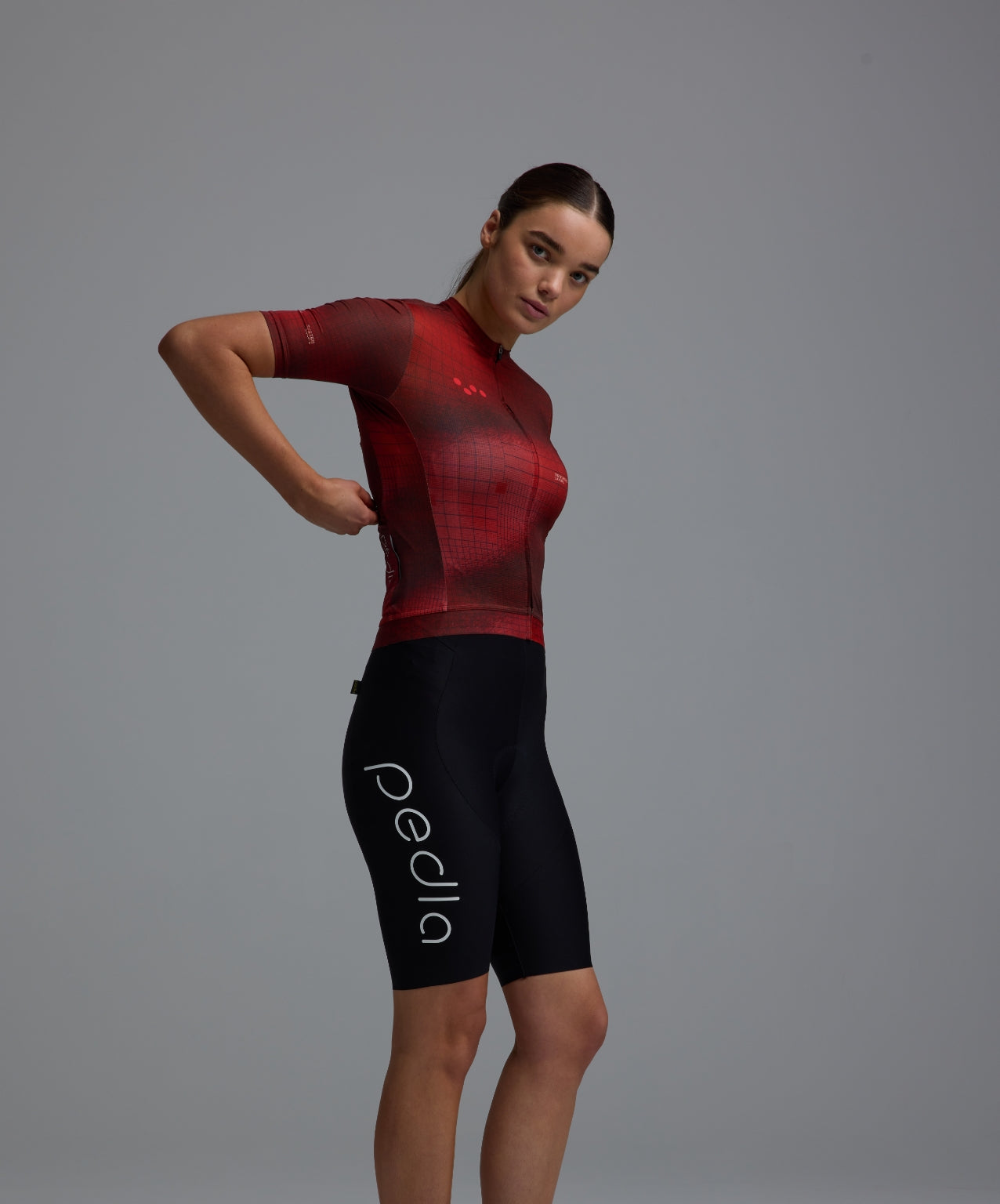 Pedla 車衣Race Division Training Jersey Grid Deep Red 女款 深紅