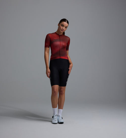Pedla 車衣Race Division Training Jersey Grid Deep Red 女款 深紅