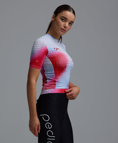 Pedla 車衣Race Division Training Jersey Grid Red 女款 白底紅染