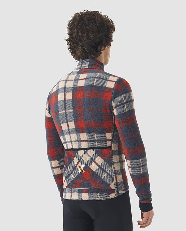 Café du Cycliste 車衣Solange Anthracite Clay長袖 男款 紅灰格