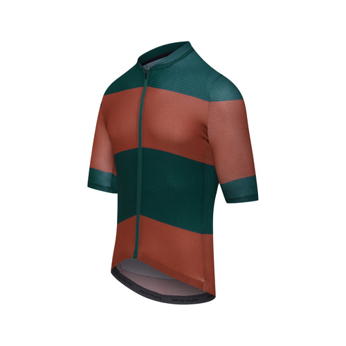 Café du Cycliste 涼感車衣 Angeline Ultralight Jersey Sequoia Dark Sea 短袖 男 綠磚紅