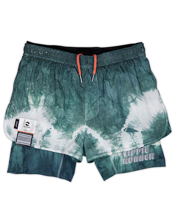 FLIPPOS 跑褲 FAITH TRAIL SHORTS 5”Tie-Dyed AERO® 灰綠