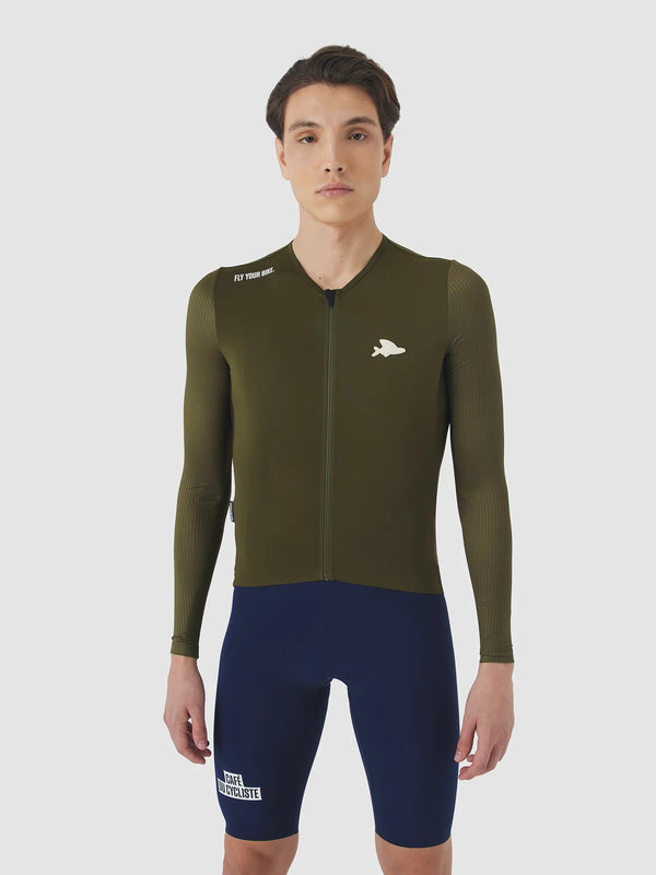 Café du Cycliste 車衣 Roxane LS Jersey Khaki 長袖 男款 卡其綠