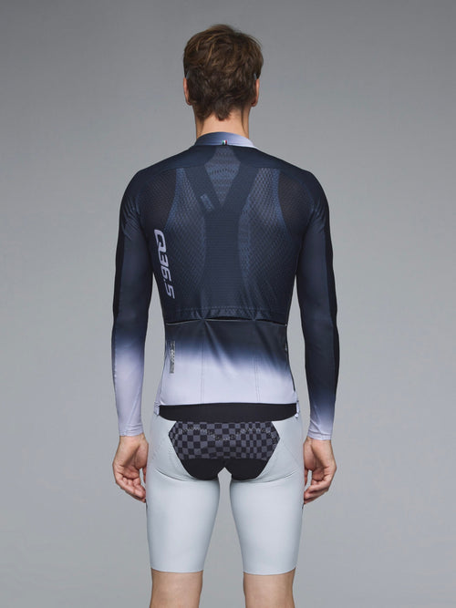 Q36.5 薄長袖車衣Gregarius Hybrid Light Collar Fade Long Sleeve Jersey Black 男款 黑