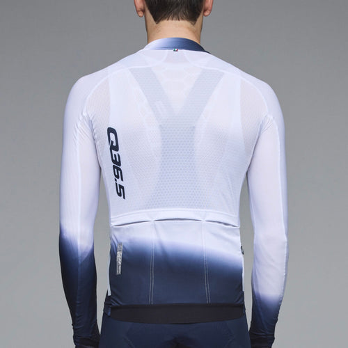 Q36.5 薄長袖車衣Gregarius Hybrid Light Collar Fade Long Sleeve Jersey White 男款 白
