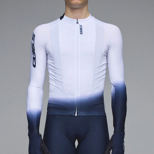 Q36.5 薄長袖車衣Gregarius Hybrid Light Collar Fade Long Sleeve Jersey White 男款 白