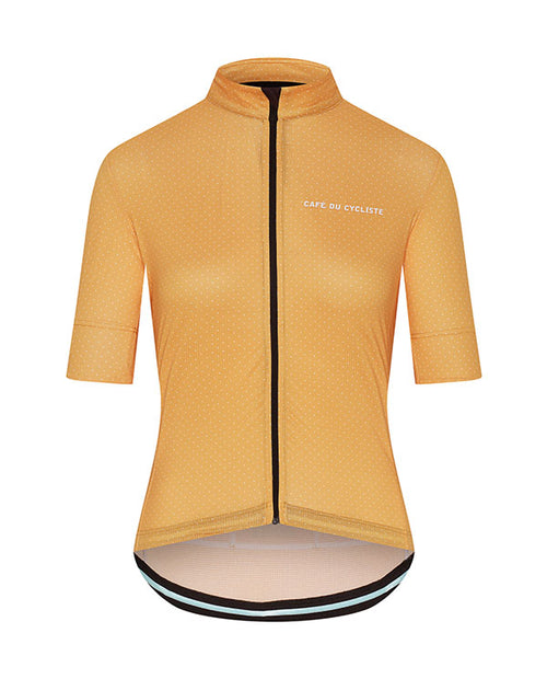 Café du Cycliste 車衣 Fleurette Lightweight Jersey Mango 短袖 女 黃底白點